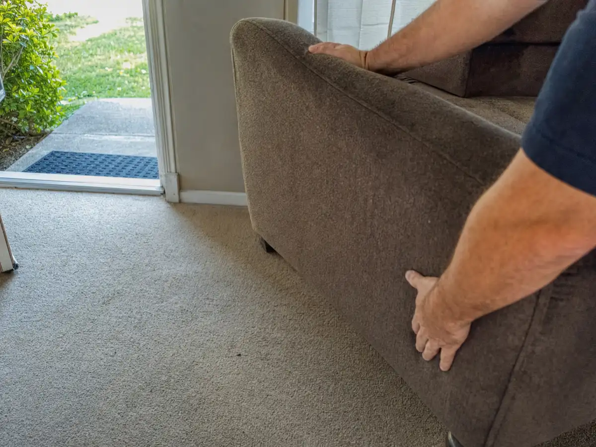 carpet cleaning technician on the job in Santa Monica, CA